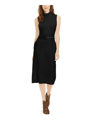 Vestido suéter feminino com cinto MIDI da INC International Concepts, preto, tamanho pequeno