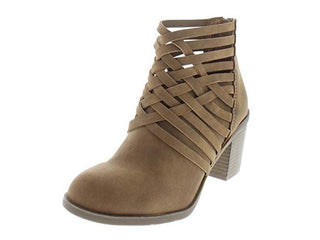 Botas femininas American Rag com bico amendoado e cano curto, tamanho 5,5 M, marrom