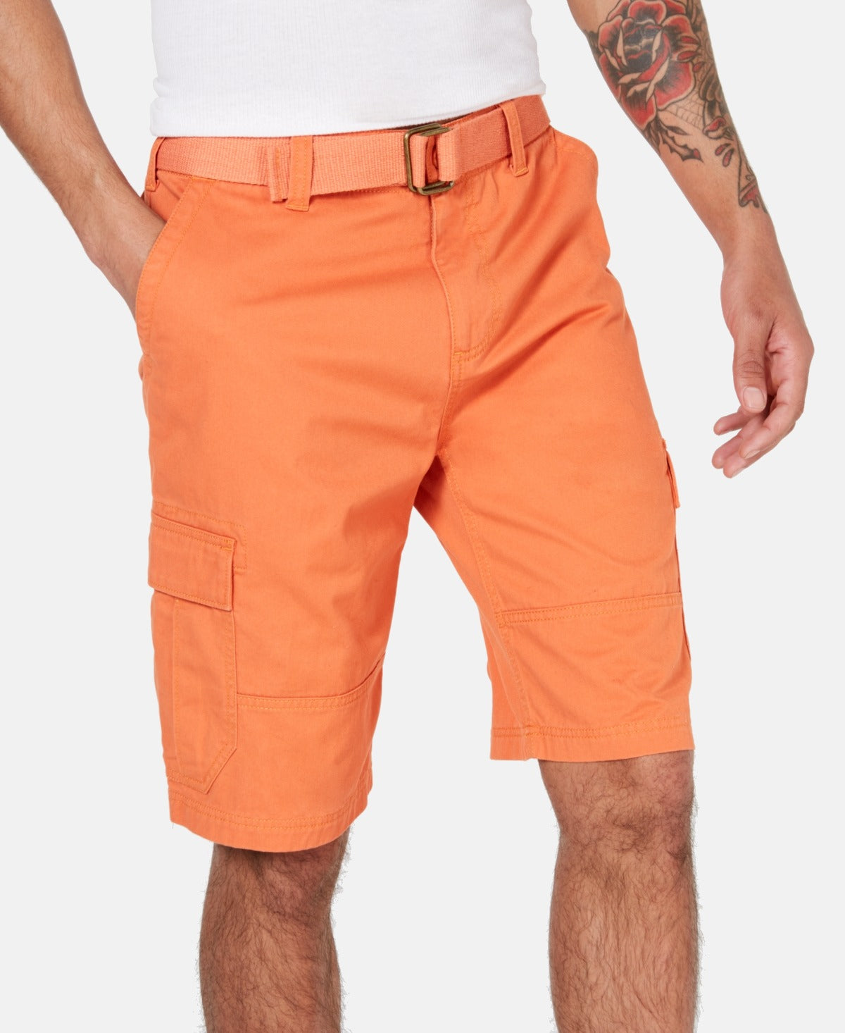 Shorts cargo masculino American Rag Frat Boy's Relaxed Fit Laranja Tamanho 32