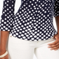 Blusa feminina Charter Club de algodão Pima com estampa de botões e ombros, azul, tamanho pequeno M
