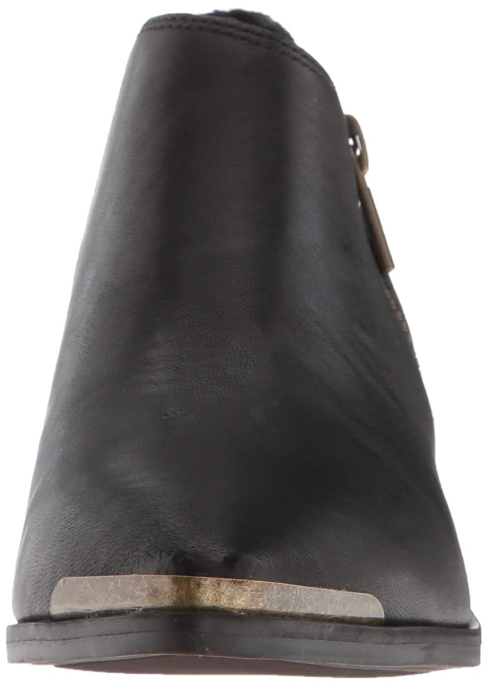 Botas femininas Lucky Brand Koben de couro bico fino na altura do tornozelo, tamanho 5,5M, pretas