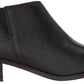 Botas femininas Lucky Brand Koben de couro bico fino na altura do tornozelo, tamanho 5,5M, pretas