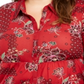 Blusa feminina plus size com estampa floral e camadas, tamanho 0X, vermelha, estilo &amp; co