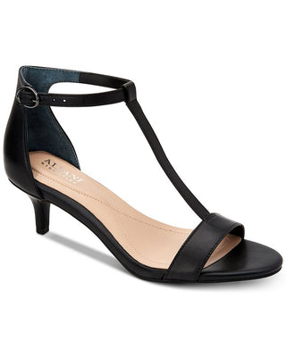 Sandálias femininas Alfani Chiarra Leather Open Toe Formal com tira em T Blush Tamanho 7,5M