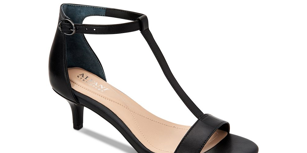 Sandálias femininas Alfani Chiarra Leather Open Toe Formal com tira em T Blush Tamanho 7,5M