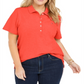 Camisa polo feminina Tommy Hilfiger Plus Piquet Laranja Tamanho 1X