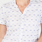 Camisa feminina Karen Scott com aba e bolinhas, branca, tamanho M