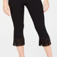 Calça feminina com franjas e tornozelo da INC International Concepts, preta, tamanho 8