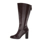 Botas femininas Anne Klein Nastya de cano alto e cano largo, marrom, tamanho 9,5 WC