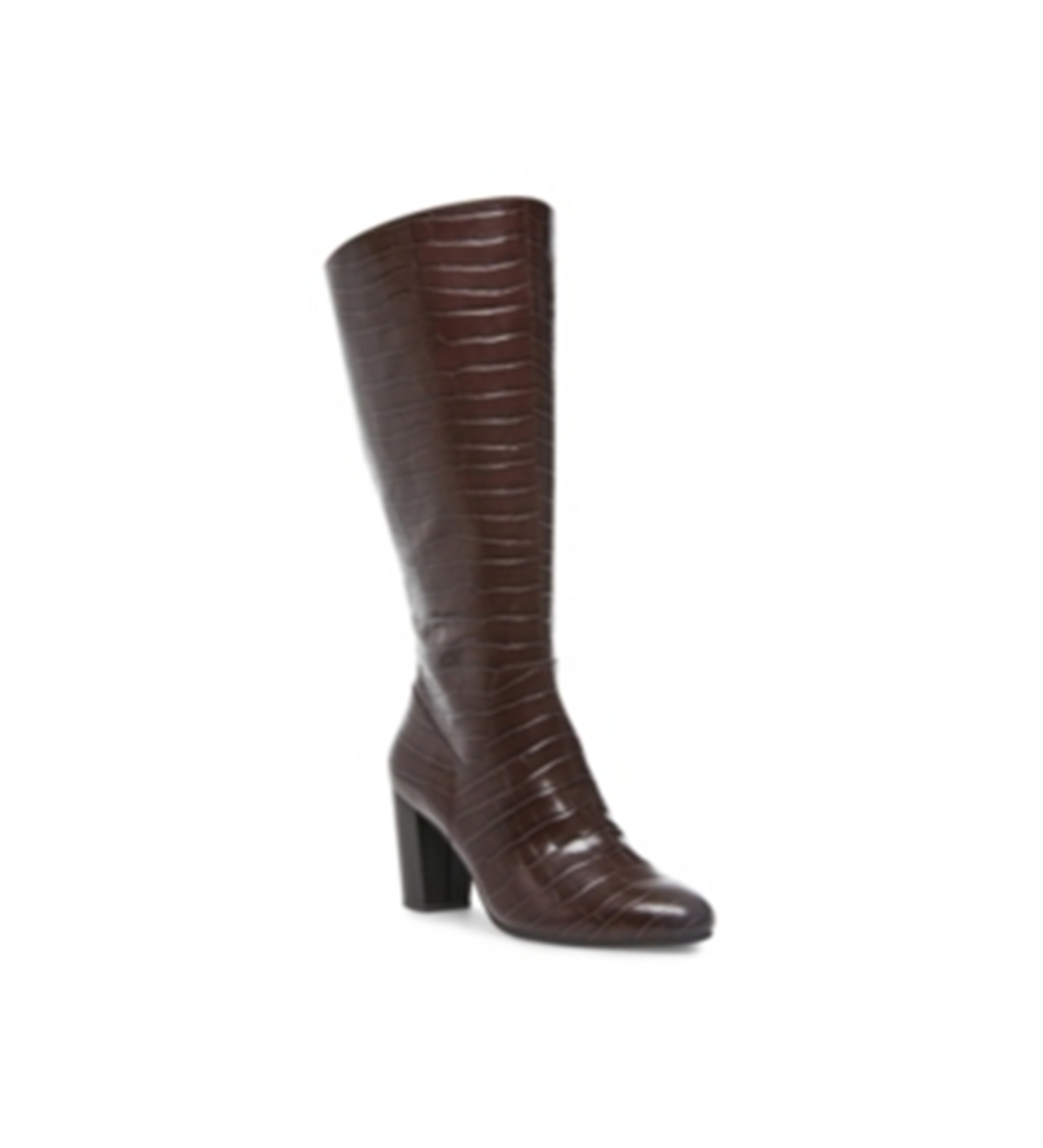 Botas femininas Anne Klein Nastya de cano alto e cano largo, marrom, tamanho 9,5 WC