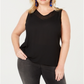 Blusa transparente sem mangas feminina INC International Concepts, preta, tamanho 1X
