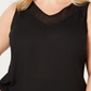 Blusa transparente sem mangas feminina INC International Concepts, preta, tamanho 1X
