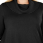 Suéter feminino plus size com gola alta, preto, tamanho 2X, da coleção JM