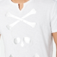 Camiseta masculina com caveira e ossos cruzados da INC International Concepts, branca, tamanho médio