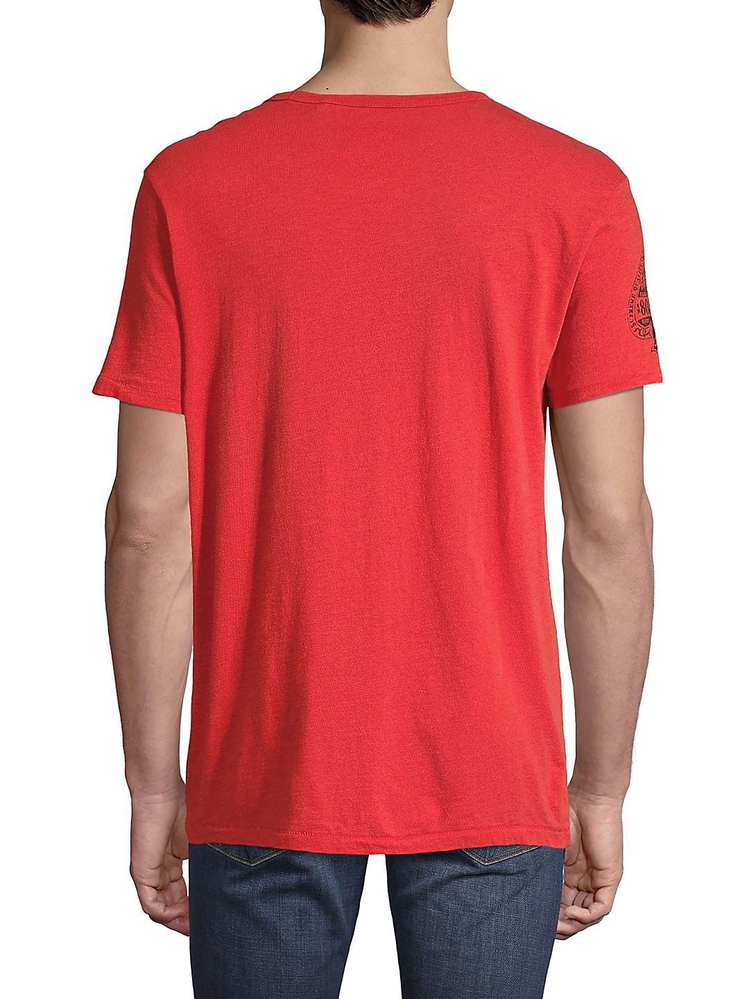 Camiseta masculina com logotipo gráfico Lucky Brand vermelha, tamanho grande