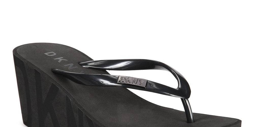 DKNY Cooper Rubber Open Toe Casual Preto Tamanho 11 Feminino