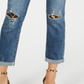 Calça jeans feminina estilo boyfriend com zíper, cinza, tamanho 0, da INC International Concepts