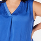 Blusa feminina Alfani sem mangas com decote em V Hi Lo Plus Azul Tamanho 0X