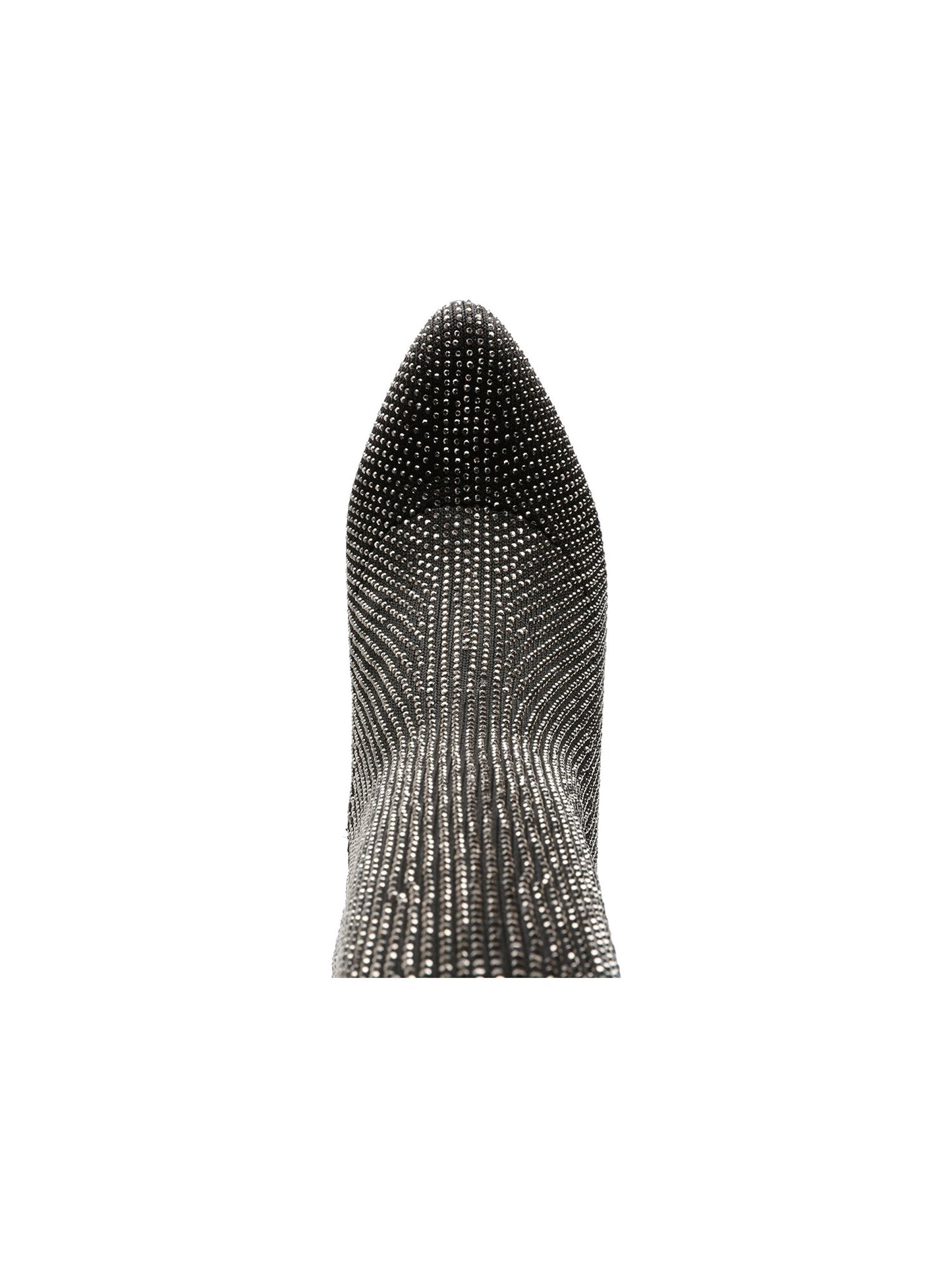 Botas sociais femininas Wild Pair com strass, acolchoadas, bico fino, salto bloco, zíper, tamanho 9,5 m, cinza