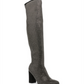 Botas sociais femininas Wild Pair com strass, acolchoadas, bico fino, salto bloco, zíper, tamanho 9,5 m, cinza