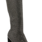 Botas sociais femininas Wild Pair com strass, acolchoadas, bico fino, salto bloco, zíper, tamanho 9,5 m, cinza