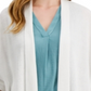 Cardigan feminino Alfani com manga 3/4 aberta, branco, tamanho extragrande