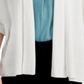 Cardigan feminino Alfani com manga 3/4 aberta, branco, tamanho extragrande