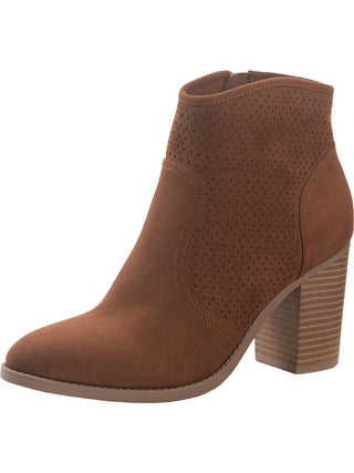 Botas femininas American Rag Adrien com bico amendoado e tornozelo marrom, tamanho 10 M