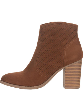 Botas femininas American Rag Adrien com bico amendoado e tornozelo marrom, tamanho 10 M