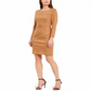 Vestido feminino Anne Klein com costura princesa e mergulho, marrom, tamanho 14