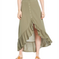 Saia longa midi com babados Polly &amp; Esther feminina, verde, tamanho médio
