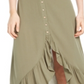 Saia longa midi com babados Polly &amp; Esther feminina, verde, tamanho médio