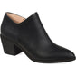 Botas femininas Journee Collection com zíper e salto bloco Adison Almond Toe Mixed Media, pretas, tamanho 10 M