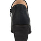 Botas femininas Journee Collection com zíper e salto bloco Adison Almond Toe Mixed Media, pretas, tamanho 10 M