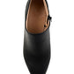 Botas femininas Journee Collection com zíper e salto bloco Adison Almond Toe Mixed Media, pretas, tamanho 10 M
