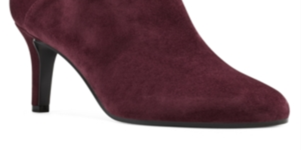 Botas femininas Bandolino Dawn Leather Almond Toe Ankle Fashion Red Tamanho 11 M