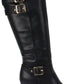 Botas femininas Rialto com salto agulha e fivela, bico fino, tamanho 6,5 M