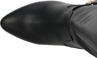 Botas femininas Rialto com salto agulha e fivela, bico fino, tamanho 6,5 M