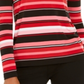 Blusa listrada com decote em V Michael Kors feminina, rosa, tamanho pequeno