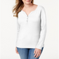 Karen Scott Blusa de malha lisa feminina, branca, tamanho extragrande