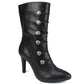 Botas femininas Rialto Chung Fabric Almond Toe Cano médio, pretas, tamanho 11 M