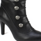 Botas femininas Rialto Chung Fabric Almond Toe Cano médio, pretas, tamanho 11 M