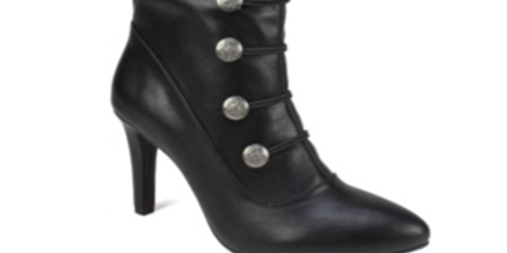 Botas femininas Rialto Chung Fabric Almond Toe Cano médio, pretas, tamanho 11 M