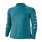 Camiseta de corrida Nike Swoosh Half Zip feminina, verde, tamanho grande