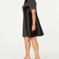 Vestido feminino Michael Kors Plus Size com estampa de bolinhas, elástico, ajuste evasê, preto, tamanho 1X