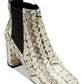 Bota Cole Haan Nitasha 65mm Feminina Cano Curto Bege Cobra Tamanho 7B