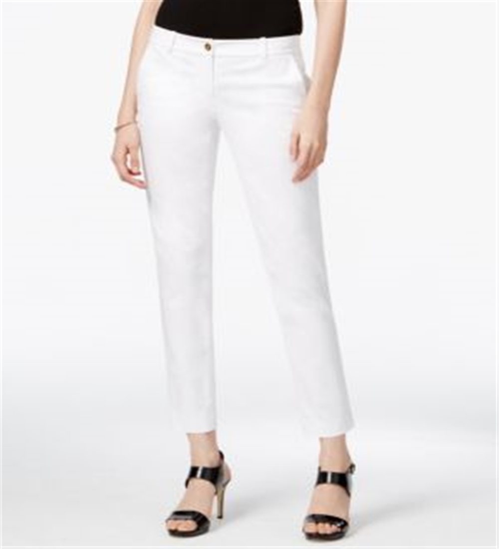 Calça social feminina Michael Kors, de tecido plano, branca, tamanho 2