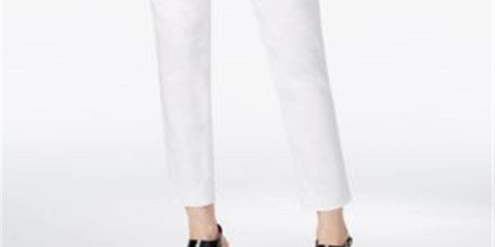 Calça social feminina Michael Kors, de tecido plano, branca, tamanho 2