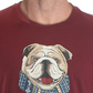 Camiseta masculina Club Room Bulldog Scarf de algodão mesclado, vermelha, tamanho pequeno