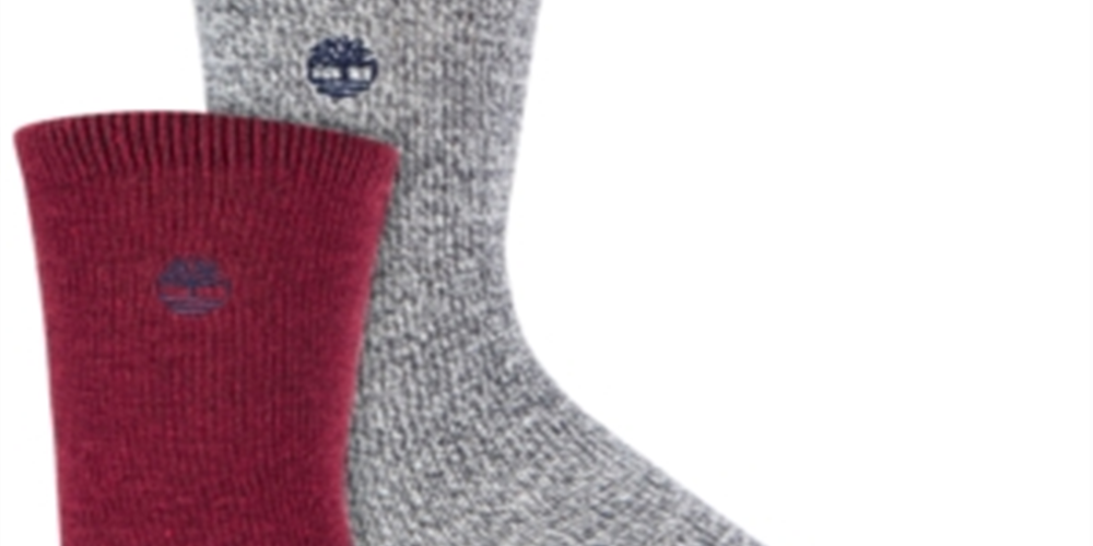 Pacote com 2 meias Timberland masculinas mescladas, vermelhas, tamanho único